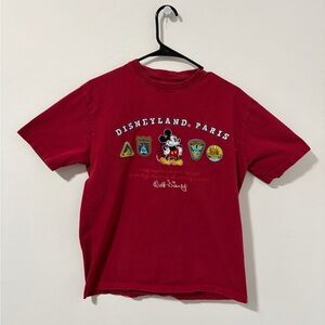 Embroidered Disney Land Paris red T shirt - Mens size Medium